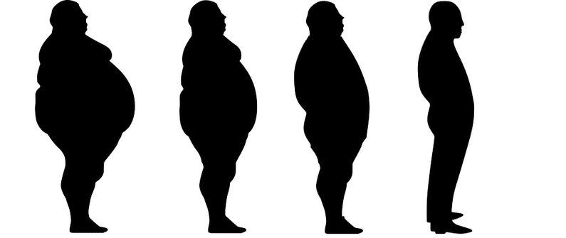 silhouette of large man becoming slimmer | autophagy healing | Peace Evolution