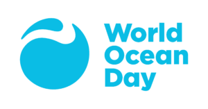 world ocean day blue logo